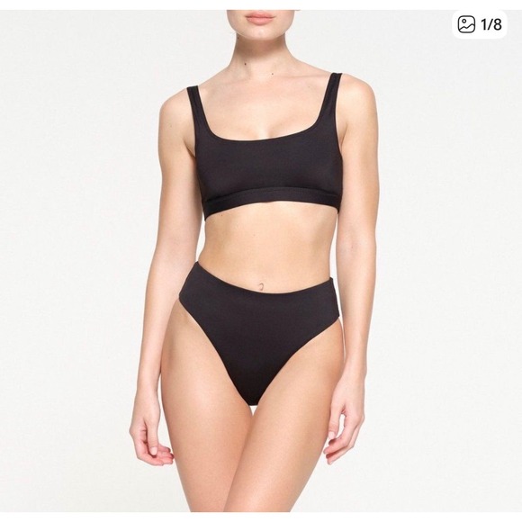 SKIMS Other - SKIMS‎ Recycled Swim Mid Waist Bottom Onyx Black SW-MWB-0748 Size Medium NWT